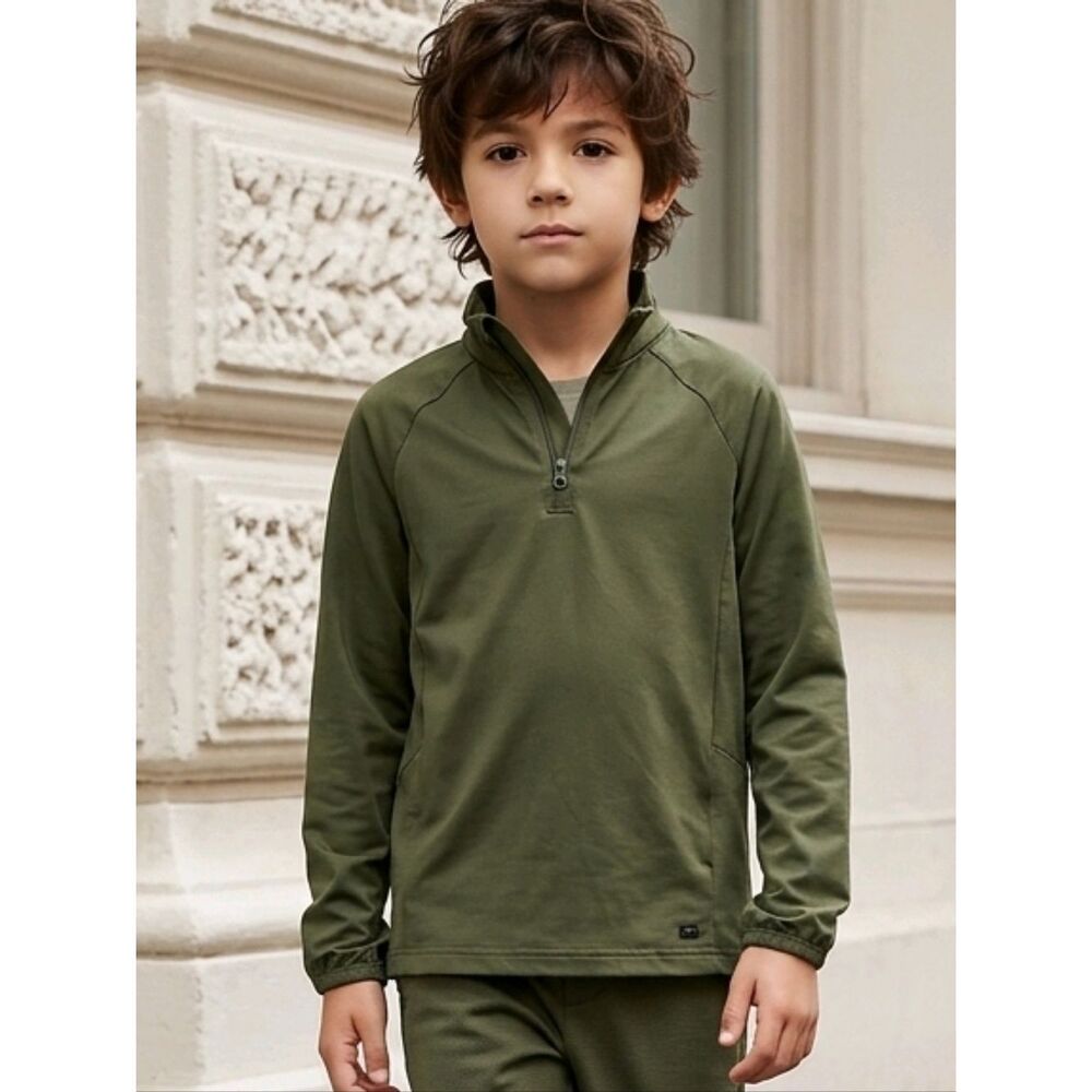 Gap Fit Kids Olive Green Zip-Up Jacket Unisex Boy Girl Activewear Soft Knit 6/7